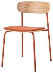 Scaune de dining roșii/în culoare naturală 2 buc. Adriana – Marckeric