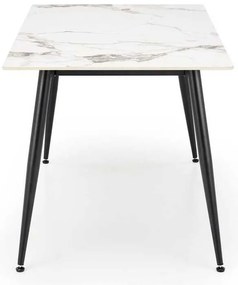 Masă de bucătărie Webster 140 cm, marmură / negru
