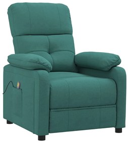 289678 vidaXL Fotoliu de masaj, verde închis, material textil