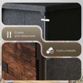 HOMCOM Comodă cu 8 Sertare, Mobilier din Metal pentru Dormitor, Maro Rustic | Aosom Romania