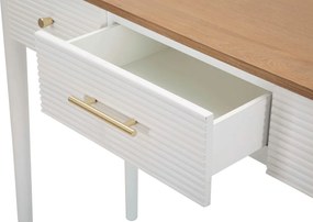 Consola, Matera, Mauro Ferretti, 107 x 37 x 80 cm, lemn frasin/lemn pin/MDF/fier, alb/maro