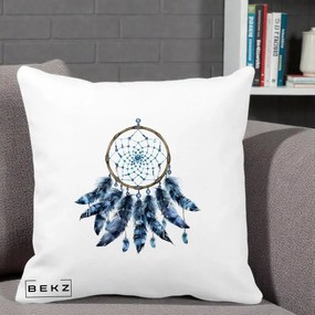 Perna Personalizata Prinzator de Vise cu Pene Albastre, 40x40 cm, Alba Mata, Husa Detasabila, Perna Inclusa, BEKZ®