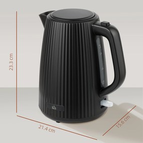 HOMCOM Fierbător Electric 1,7L 2200W cu Filtru Anticalcar Detașabil Oprire Automată Bază Rotativă 360° Negru | Aosom Romania