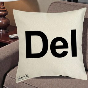 Perna Personalizata Tasta Del Tipografie Bold, 40x40 cm, Ecru, Husa Detasabila, Perna Inclusa, BEKZ®