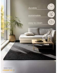 Covor negru din iută 60x90 cm Bouclé – Hanse Home