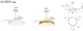 Lustra LED CCT cu ventilator si telecomanda ALASKA mini alb MA-8755