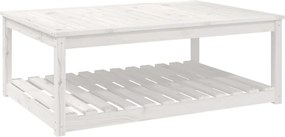 vidaXL Măsuță de grădină, alb, 121x82,5x45 cm, lemn masiv de pin