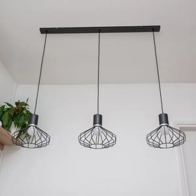 Candelabru suspendat pe cablu SOLANO 3xE27/15W/230V negru/crom lucios