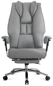 Scaun directorial gri din piele ecologica rezistent pana la 150 kg OFF 421