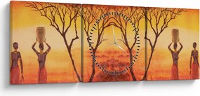 Tablou - Savana africană (cu ceas) (90x30 cm)