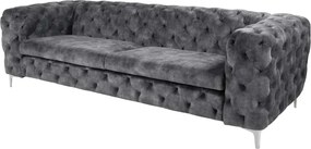 Canapea design Chesterfield, Catifea, Gri inchis, MODERN BAROCK 240cm