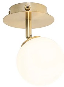 Spot modern auriu cu sticlă opala cu întrerupător - Atena