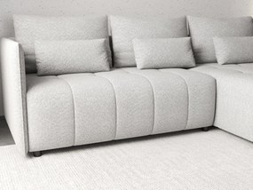 Colțar extensibil dumonde cu ladă de depozitare si sezut confortabil din spuma high-density, Malta Euphoria Dove 235x185 cm