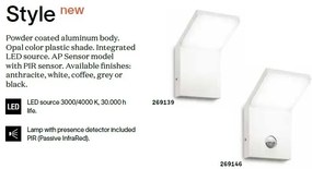 Aplica LED iluminat exterior modern IP54 Style ap 3000k gri