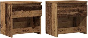 vidaXL Noptiere 2 buc. Lemn vechi 40x30x39 cm Lemn prelucrat