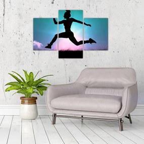 Tablou cu silueta feminină sărind (90x60 cm)