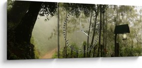 Tablou cu ceața de dimineața (cu ceas) (90x30 cm)
