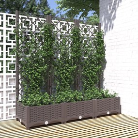 Jardiniera de gradina cu spalier, maro, 120x40x121,5 cm, PP 1, Maro, 120 x 40 x 121.5 cm