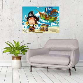 Tablou pe sticlă - Comoara piraților (70x50 cm)