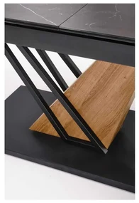 Masă de bucătărie Sterzo 140-180 x 90 cm, negru / stejar auriu