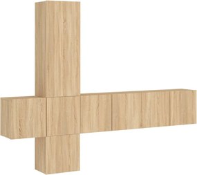 vidaXL Unități TV de perete, 5 piese, stejar sonoma, lemn prelucrat