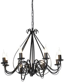 Candelabru clasic negru 8 lumini - Giuseppe 8