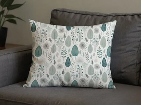 Fata de perna din policoton LEAFBIRD POLY 50x70 cm, alb-verde