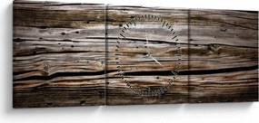 Tablou - lemnele de sezon (cu ceas) (90x30 cm)