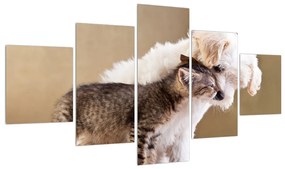 Tablou câinele cu pisica (125x70 cm), în 40 de alte dimensiuni noi