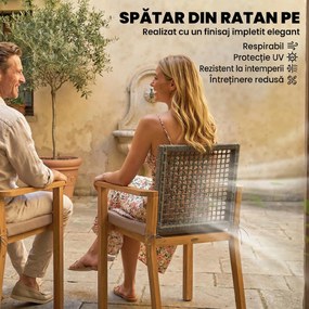 Outsunny scaune set exterior casă de vară bănci confortabile pereche relaxare | Aosom Romania