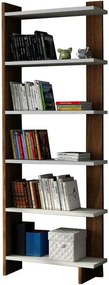 Biblioteca ORDER, alb/nuc inchis, PAL melaminat, 47x21x170 cm