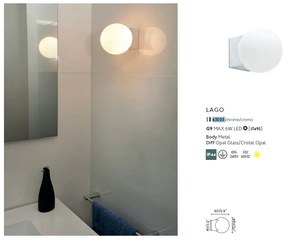 Aplica de perete baie cu protectie IP44 LAGO Chrome 63503