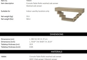 Consola LUX stil avangardist Rialto, stejar