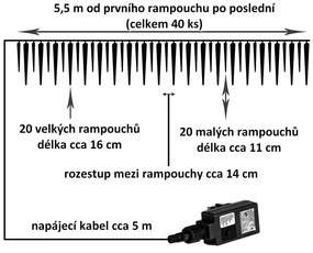 Lumini de Crăciun Țurțuri de gheaţă - 40 LED-uri, alb rece