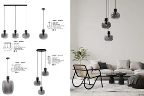 Lustra, Pendul design modern CINZIA fumuriu, 22cm