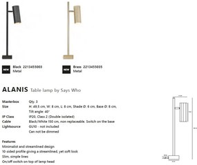 Veioza, lampa de masa design minimalist Alanis negru