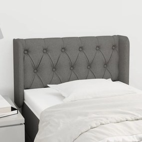 vidaXL Tăblie de pat cu aripioare gri închis 83x16x78/88 cm textil