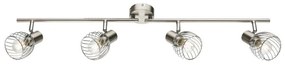 Plafoniera cu 4 spoturi design industrial TEXAS nichel, crom