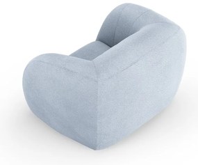 Fotoliu albastru deschis cu tapițerie din stofă bouclé Essen – Cosmopolitan Design