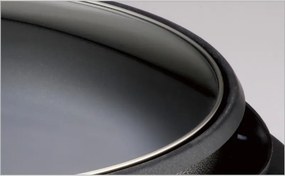 La mâna a doua: Tigaie electrica pentru pizza Rosberg R51010B, 1500W, 32 cm, Termostat, Acoperire antiaderenta, Gri