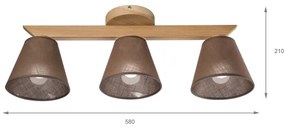 Lustră aplicată Brilagi ANTHONY 3xE14/40W/230V stejar/maro