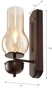 Aplică Brilagi COTTAGE 1xE14/40W/230V fag/maro