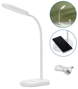 Lampă LED dimabilă de masă cu funcție de încărcare fără fir Aigostar LED/2,5W/5V alb