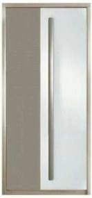 Dulap ROMA 1, stejar/alb lucios/gri mat, PAL laminat/insertii PVC, cu