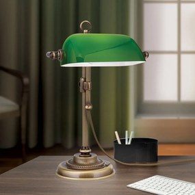 Veioza/Lampa de masa stil clasic HARVARD patina/verde
