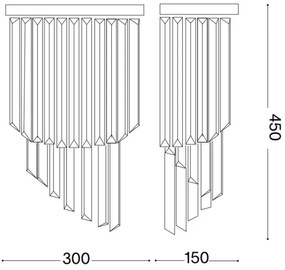 Aplică de cristal Ideal Lux CARLTON 3xE14/40W/230V crom lucios