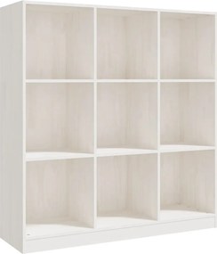 vidaXL Bibliotecă/Separator cameră alb 104x33,5x110 cm lemn masiv pin