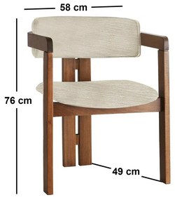 Scaun de sufragerie CO Light Grey and Walnut