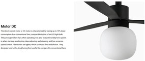 Lustra cu Ventilator si telecomanda AMELIA L BALL LED negru