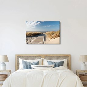 Tablou - Plaja cu nisip de pe insula Langeoog, Germania (90x60 cm)